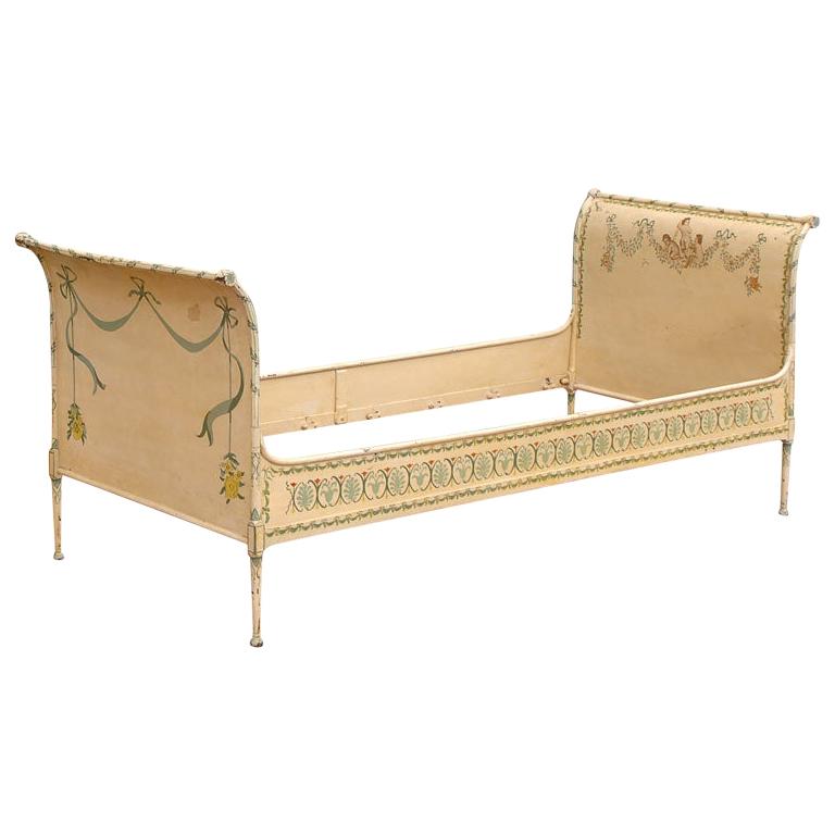 Painted Steel Daybed, Sleigh Style, French, 19th Century