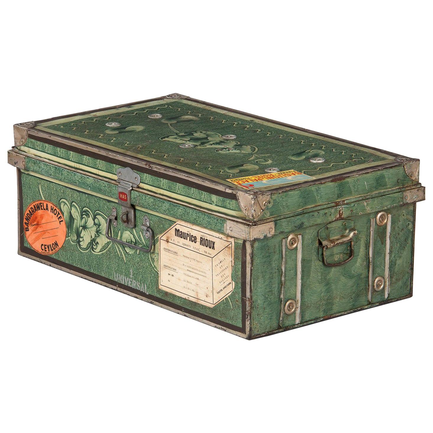 Painted Steel Steamer Trunk by Universal, India, 1950s