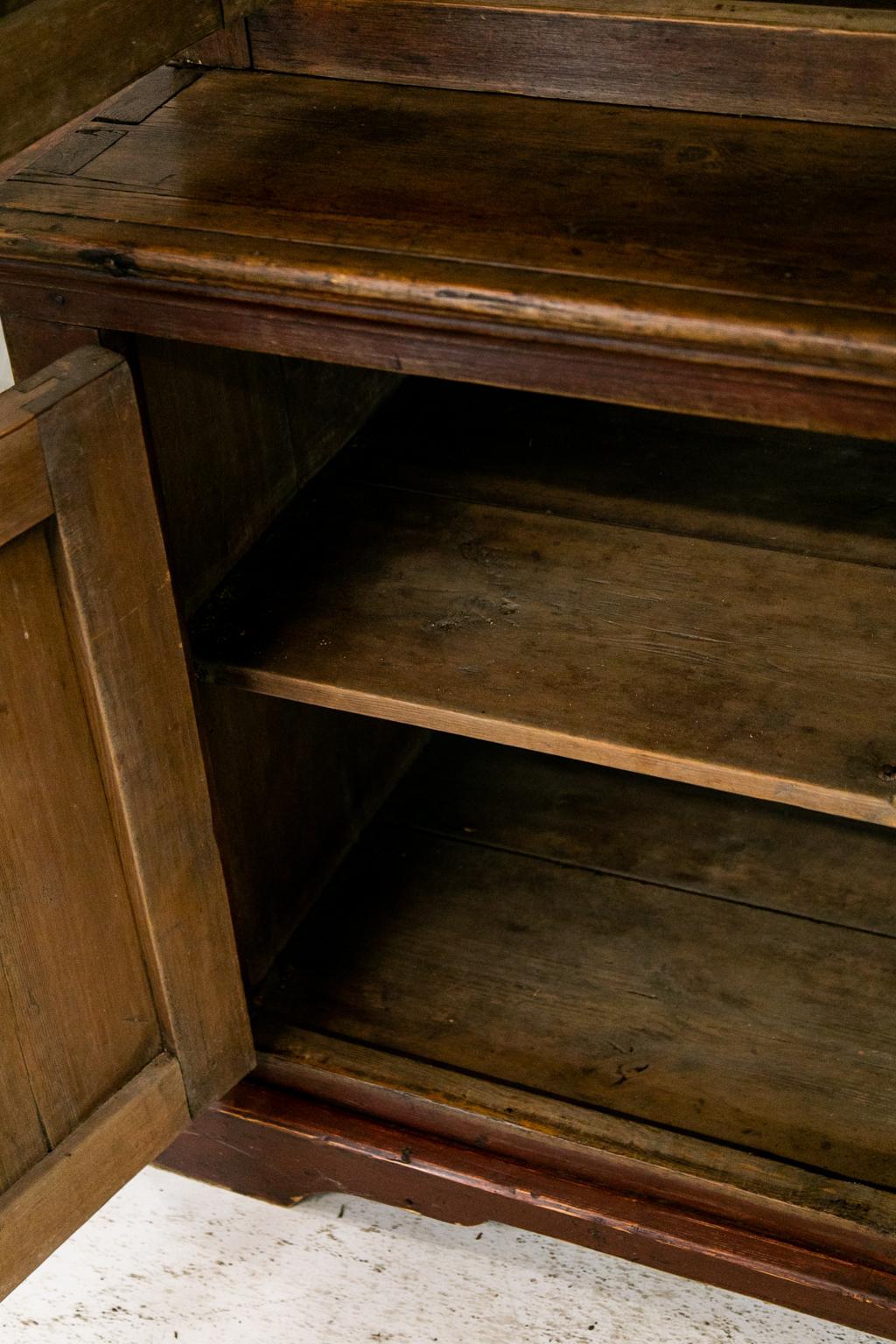 Hand-Painted Painted Step Back Pine Cupboard