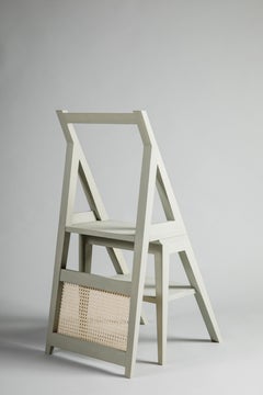 Painted Stepladder Chair Library Chair, Transforming Chair and Step Stool