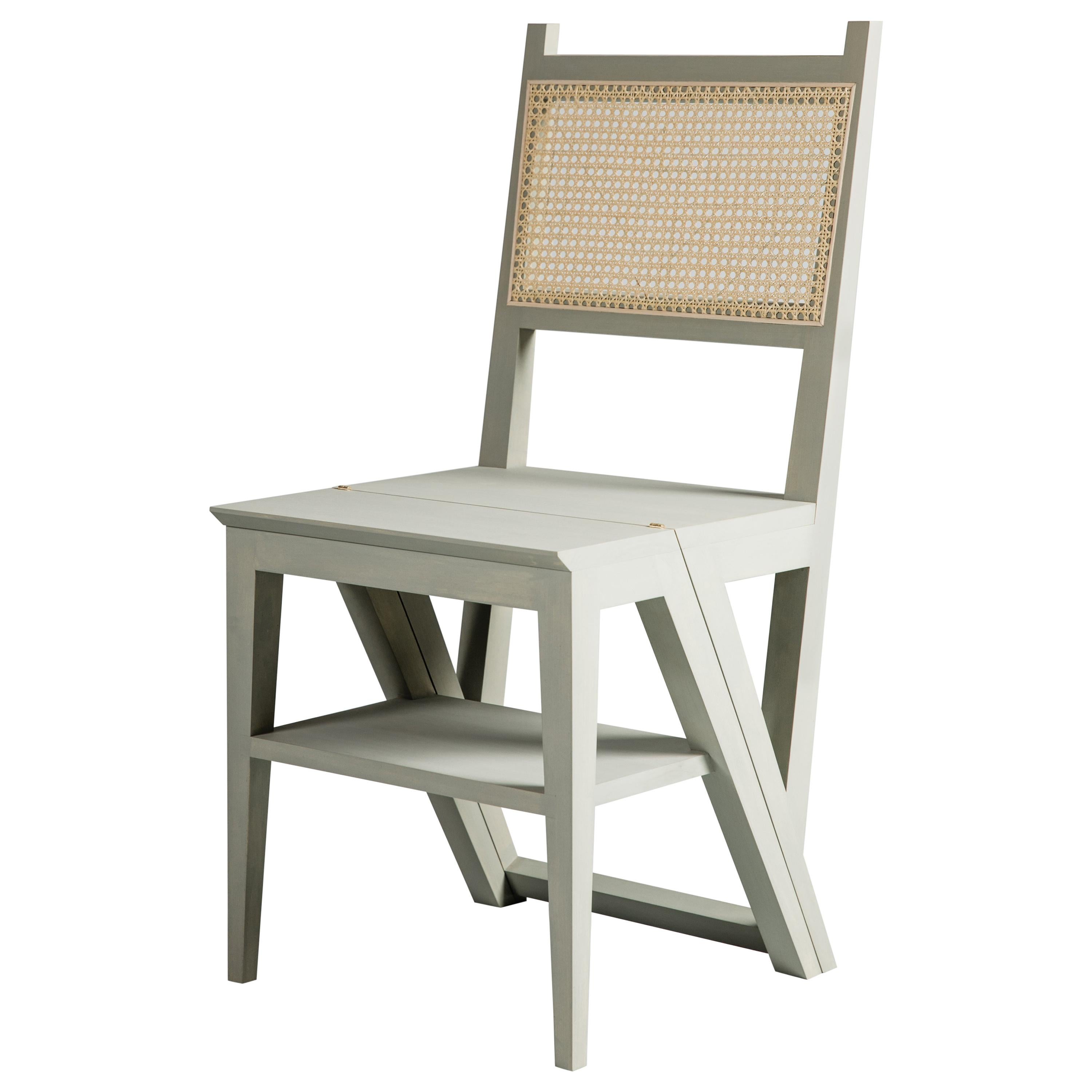 Painted Stepladder Chair Library Chair, Transforming Chair and Step Stool
