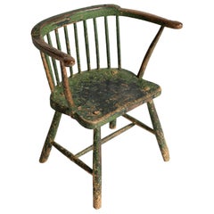 Antique Painted Stick Chair, Wales 19th Century