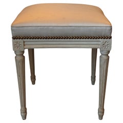 Painted Stool With Upholstered Seat