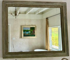 Painted Swedish Blue/Grey & Gold Accent Louis XVI Style Vanity Mirror