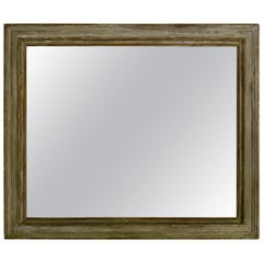 Painted Swedish Blue/Grey & Gold Accent Louis XVI Style Vanity Mirror