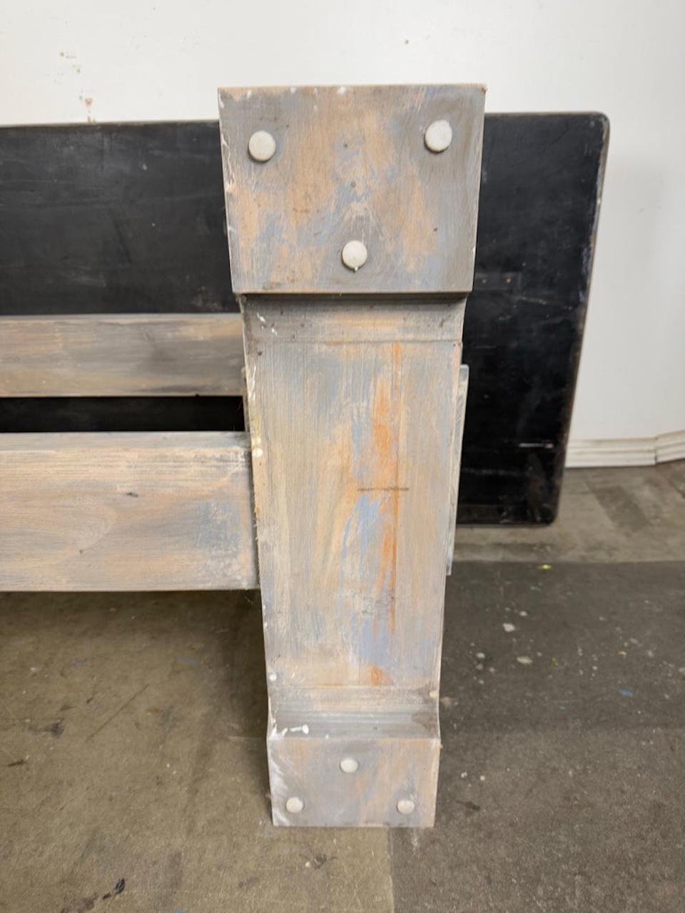 Painted Swedish Dining Table C. 1930's In Distressed Condition For Sale In Los Angeles, CA