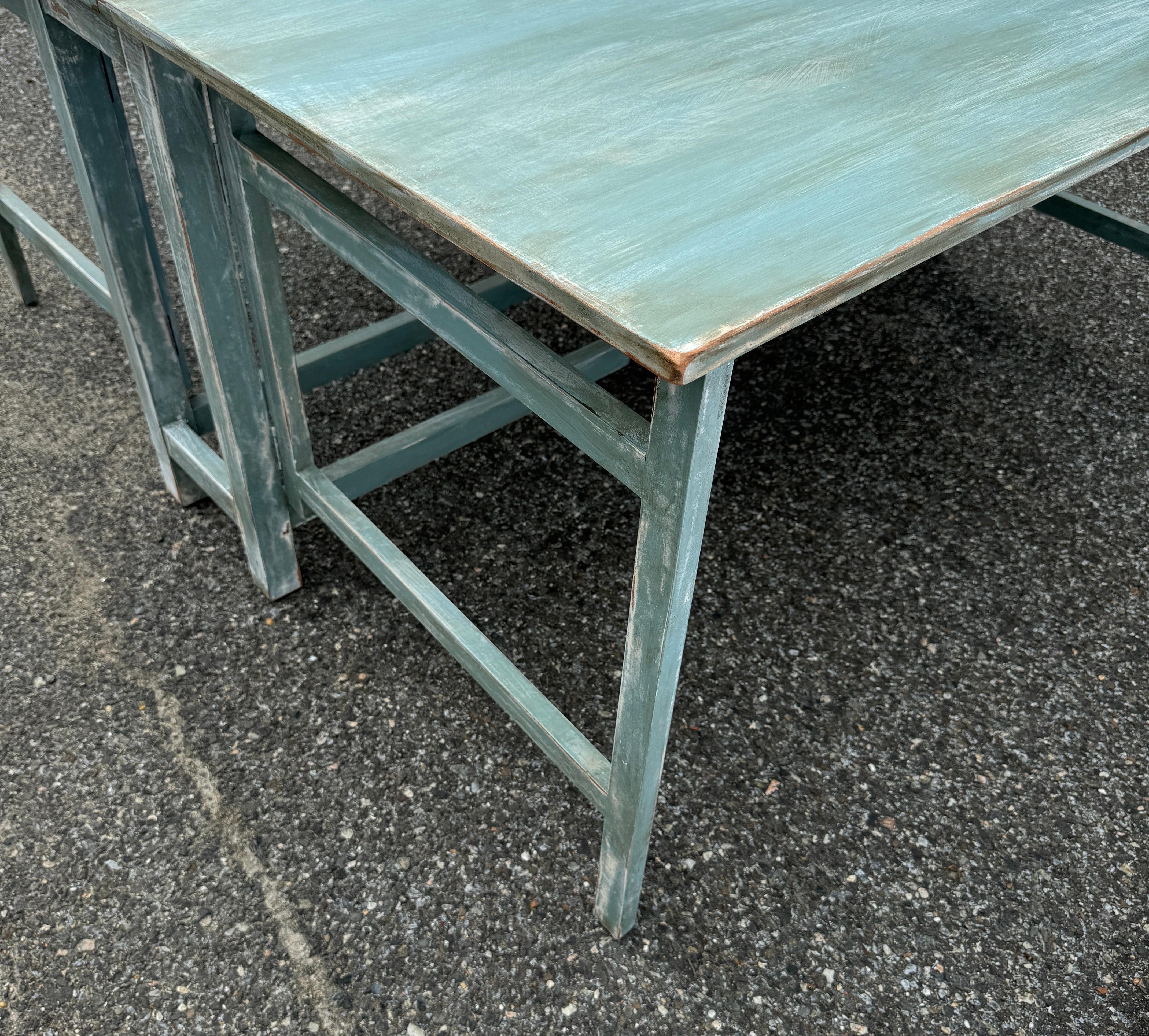 Painted Swedish Gustavian Style Drop Leaf Gate Leg Table For Sale 4