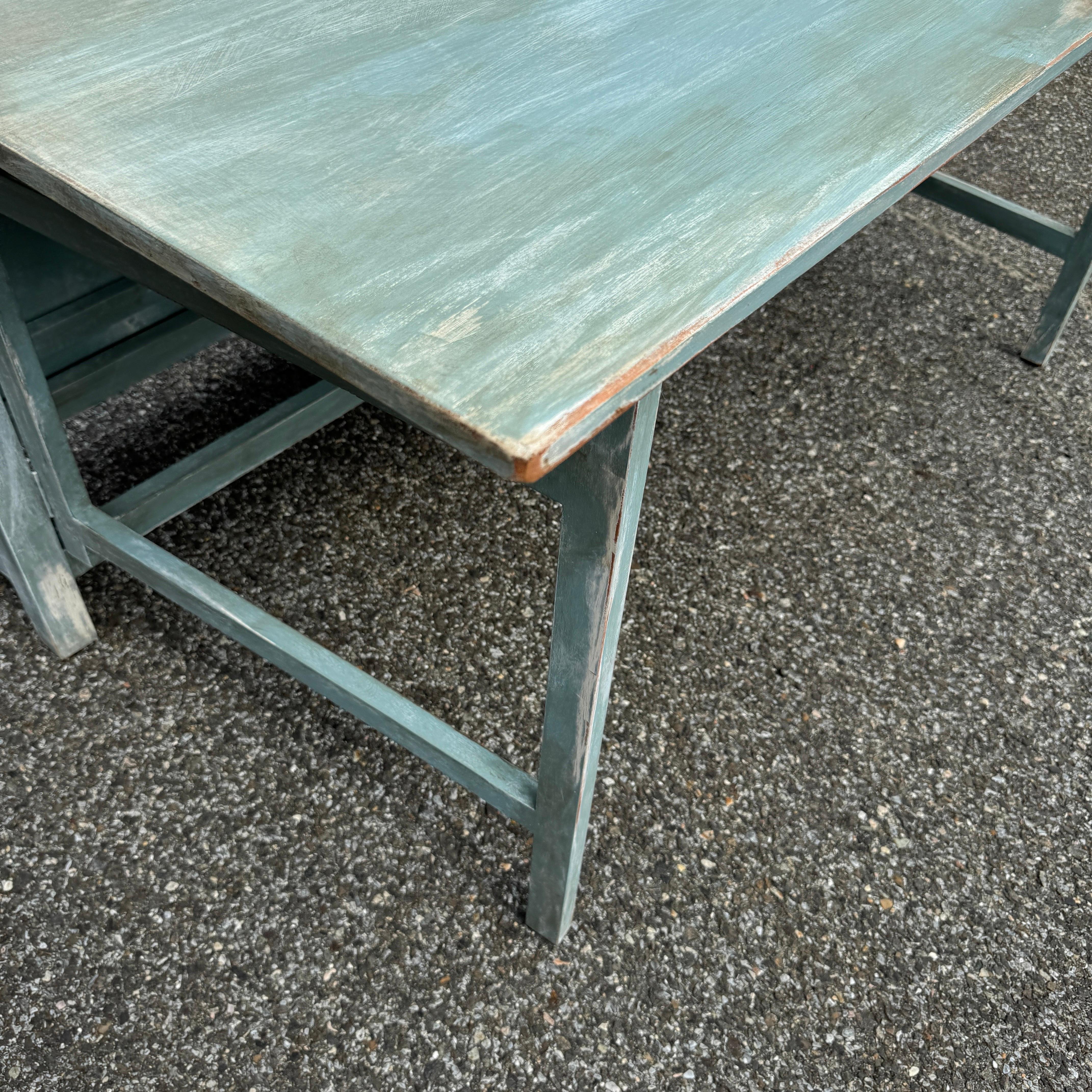 Painted Swedish Gustavian Style Drop Leaf Gate Leg Table For Sale 10