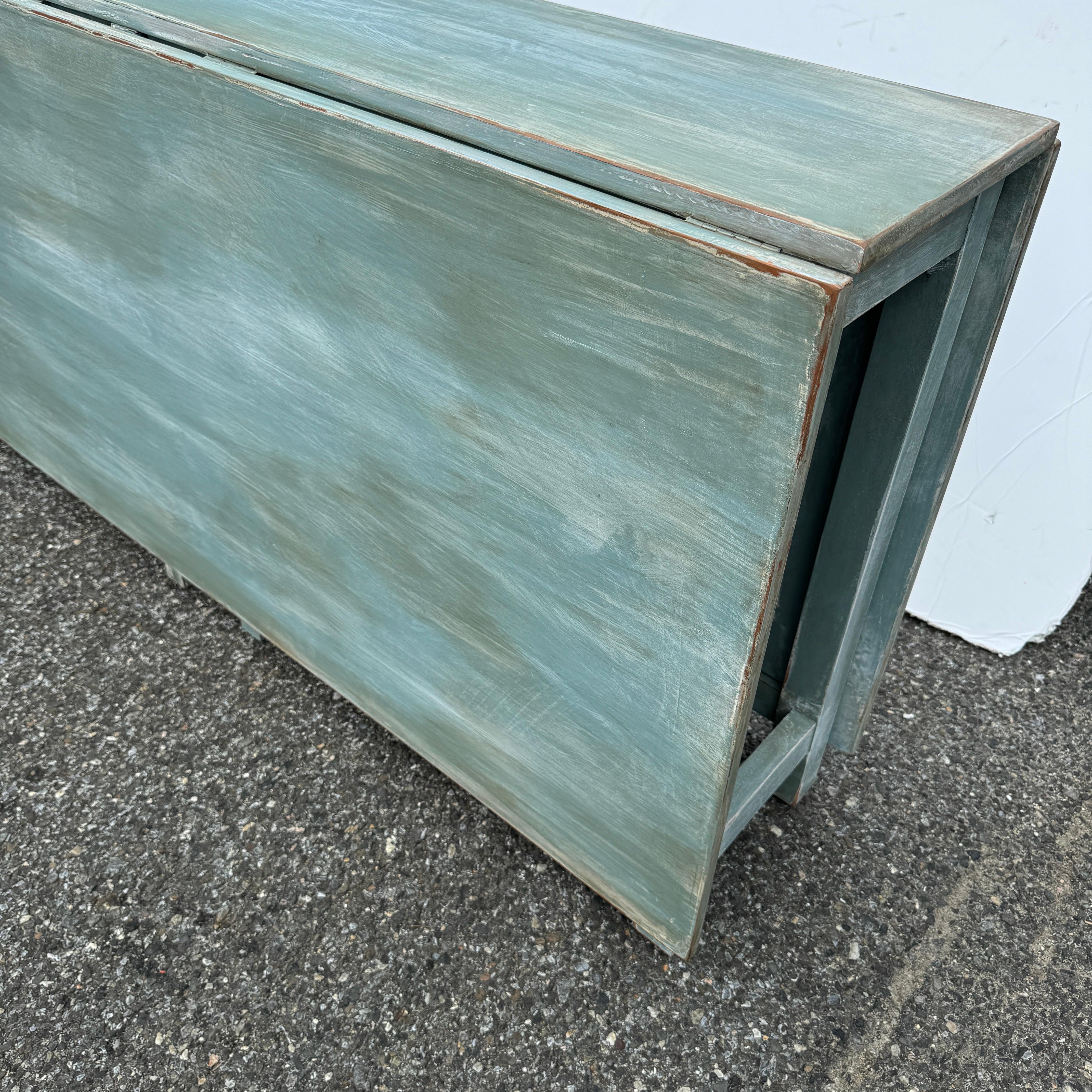 Painted Swedish Gustavian Style Drop Leaf Gate Leg Table For Sale 3