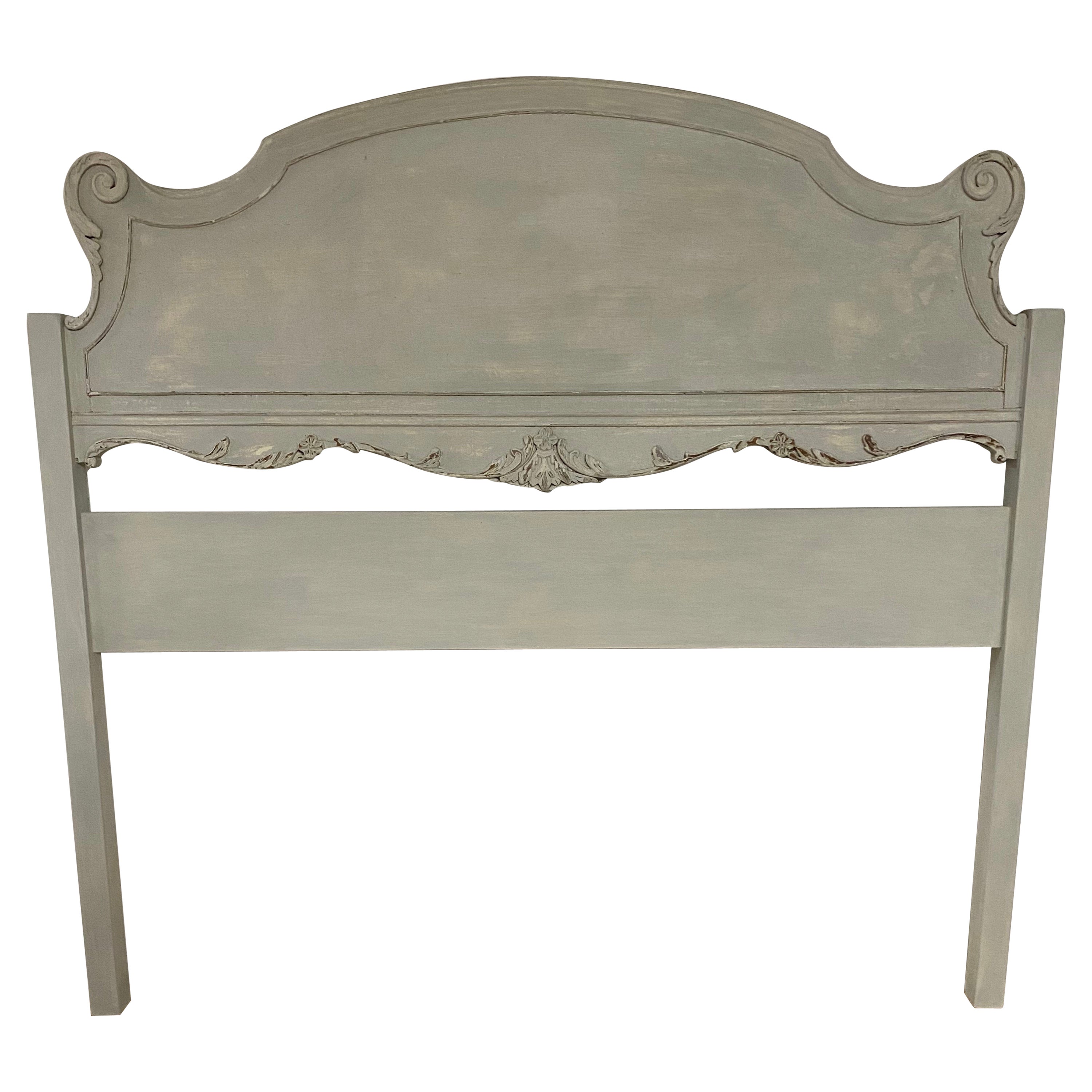 Painted Swedish Gustavian Style Full Size Headboard
