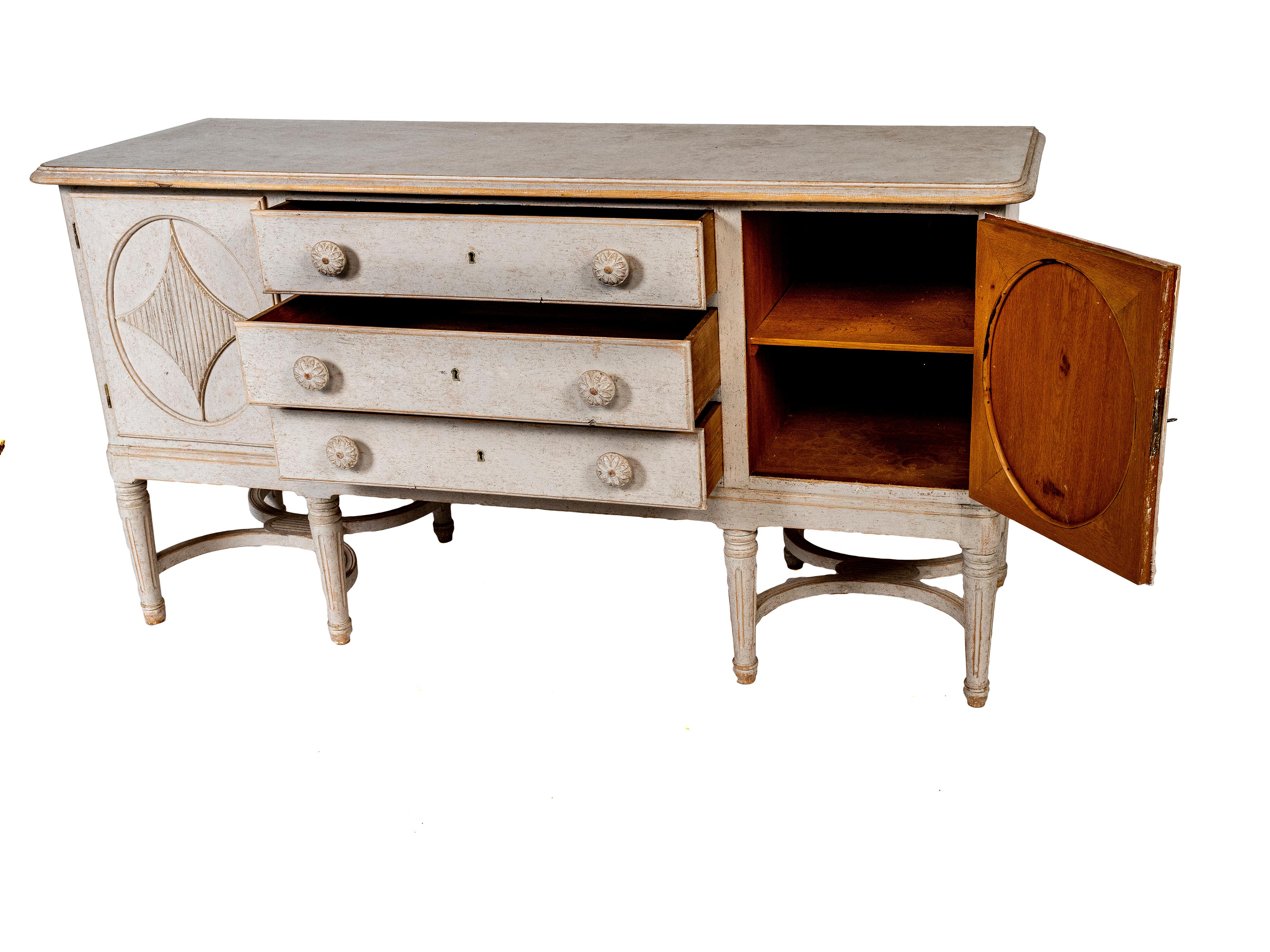 19th Century Painted Swedish Sideboard, circa 1880  For Sale