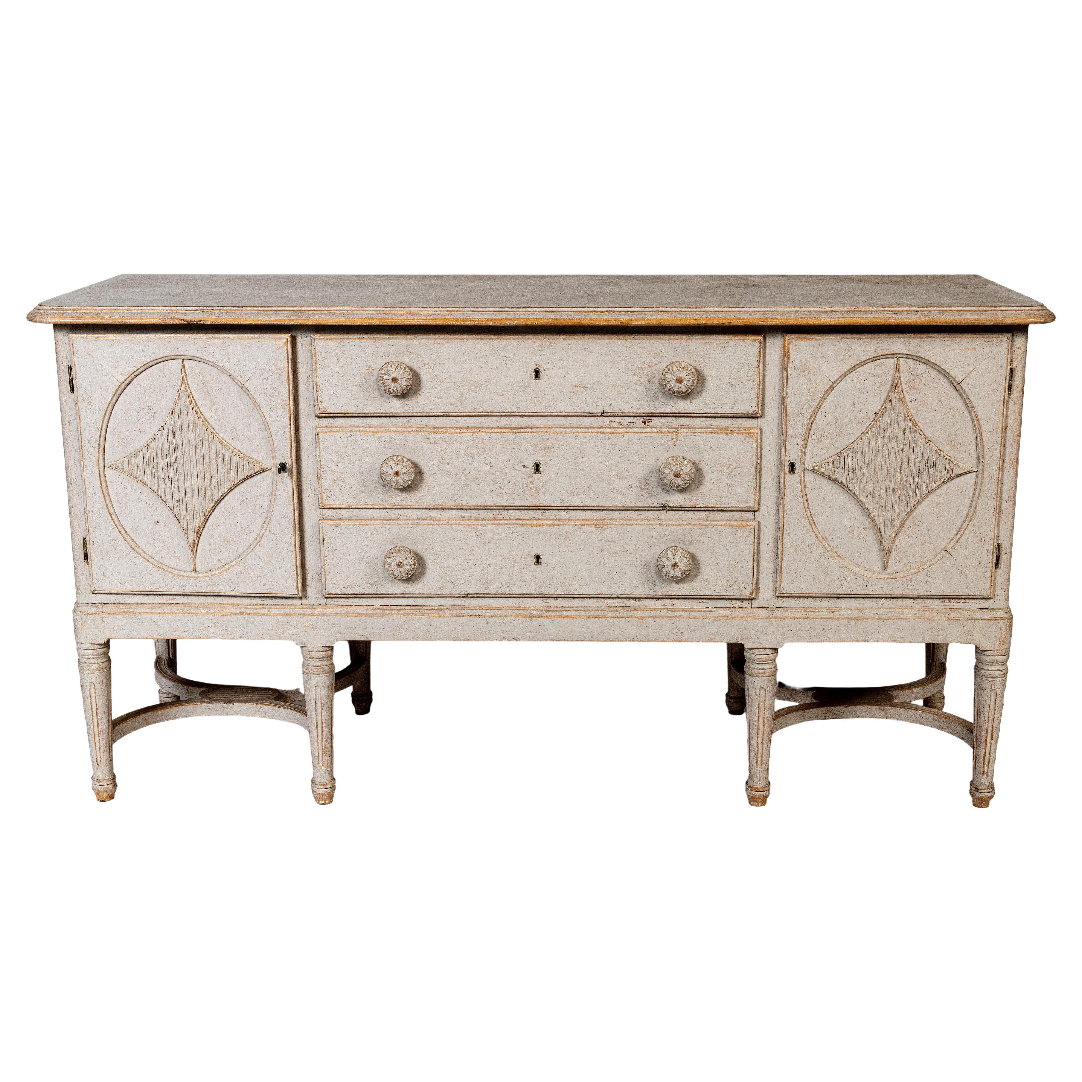 Painted Swedish Sideboard, circa 1880  For Sale