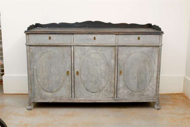 Late 19th century painted sideboard from Sweden. Please note this item is an antique and is one of a kind.