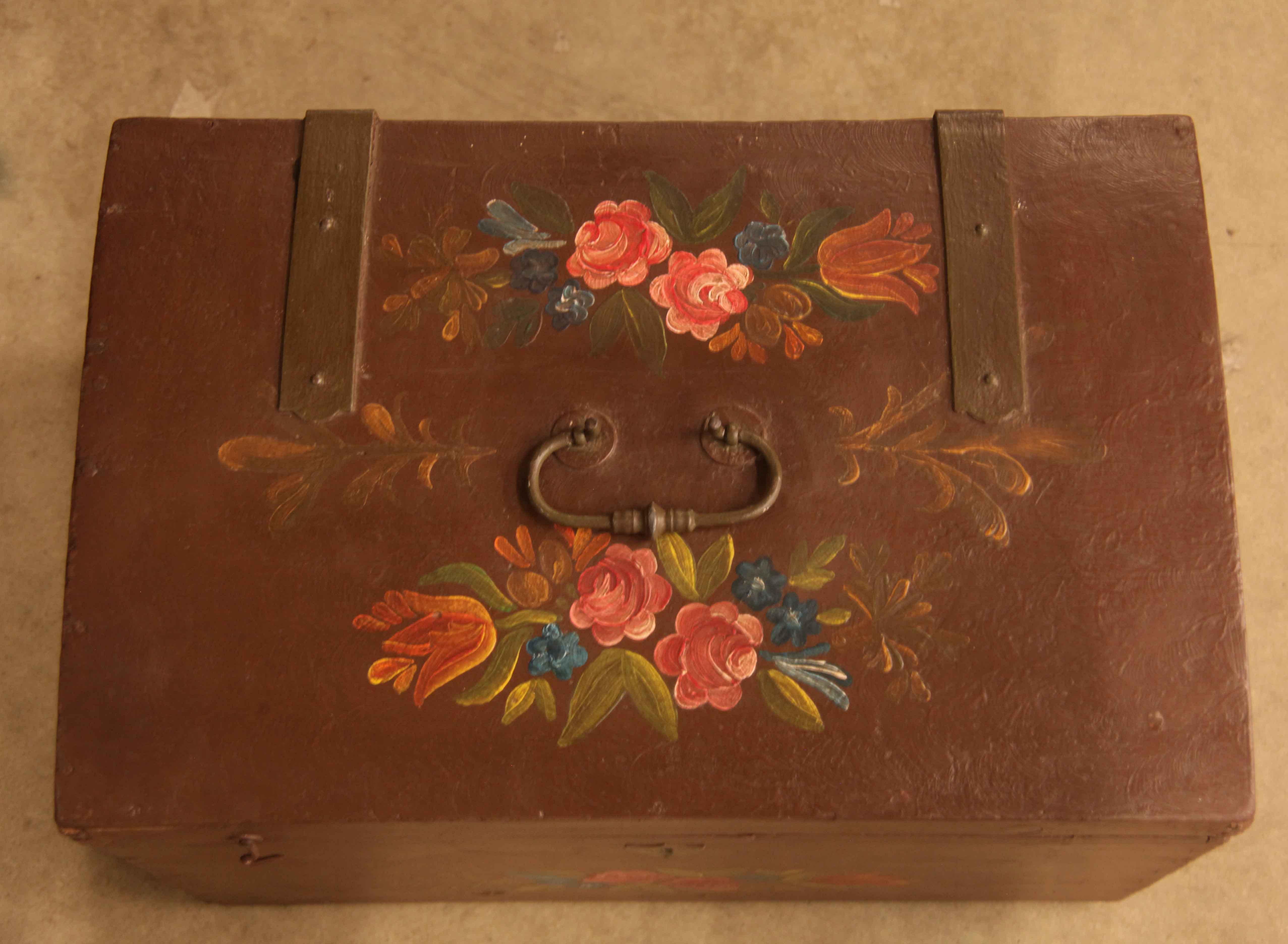 Painted Swedish Trunk For Sale 1