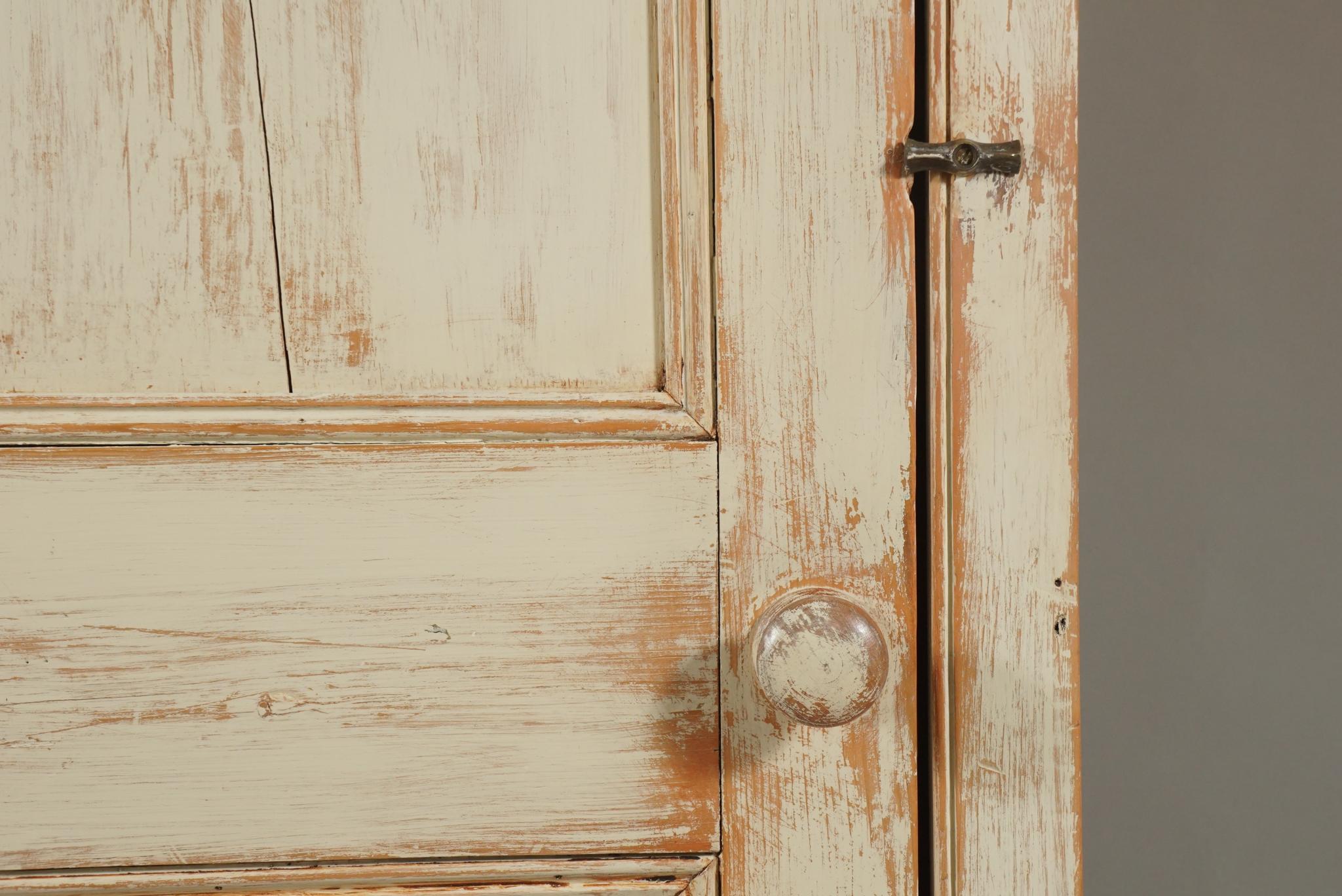 Hand-Carved Painted Tall Cupboard