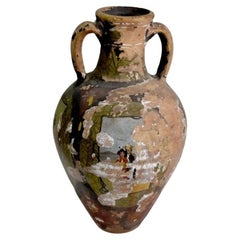 Antique Painted Terracotta Vase, 1900 Period