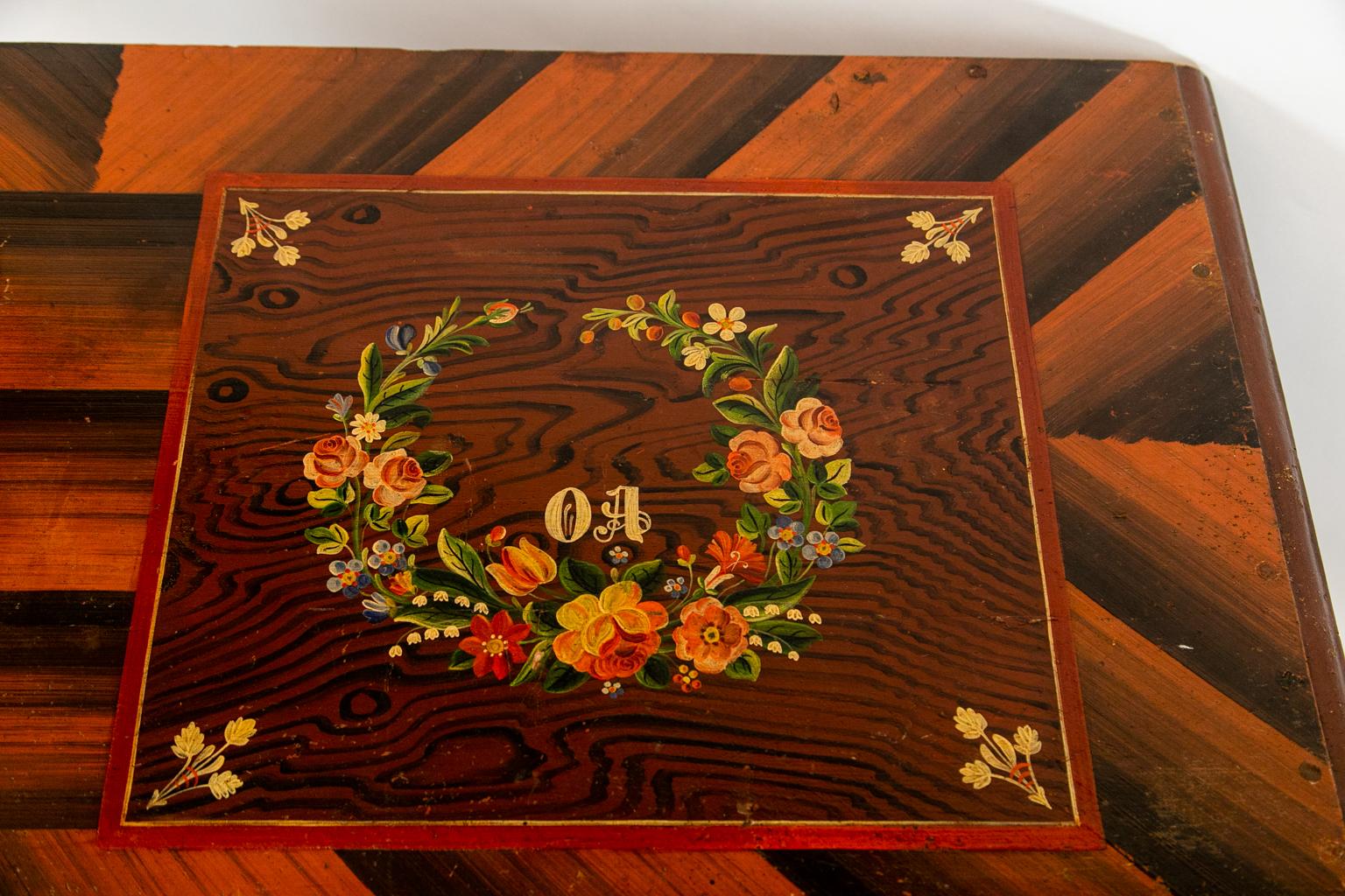 Wood Painted Three Drawer French Chest