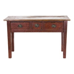 Used Painted Three Drawer Serving Table