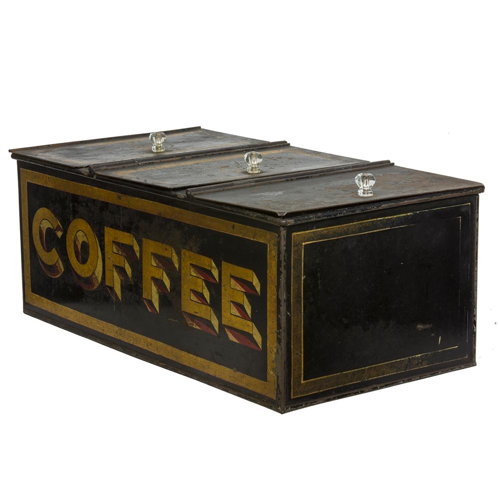 American Painted Tin Coffee Bin