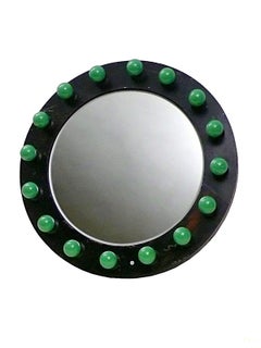 Painted Tin Letter Rewired with Bulbs Used as a Round Mirror, USA, 1930