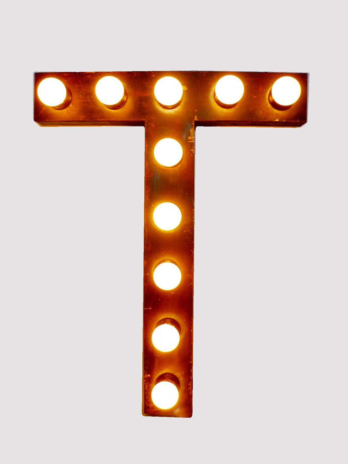Painted Tin Letters Rewired with Bulbs Used for a Theater Sign, USA, 1930 For Sale 4