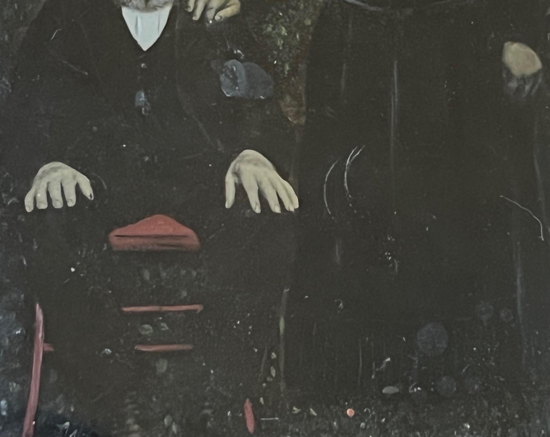 Painted Tintype Couple in Victorian Eastlake Frame 1