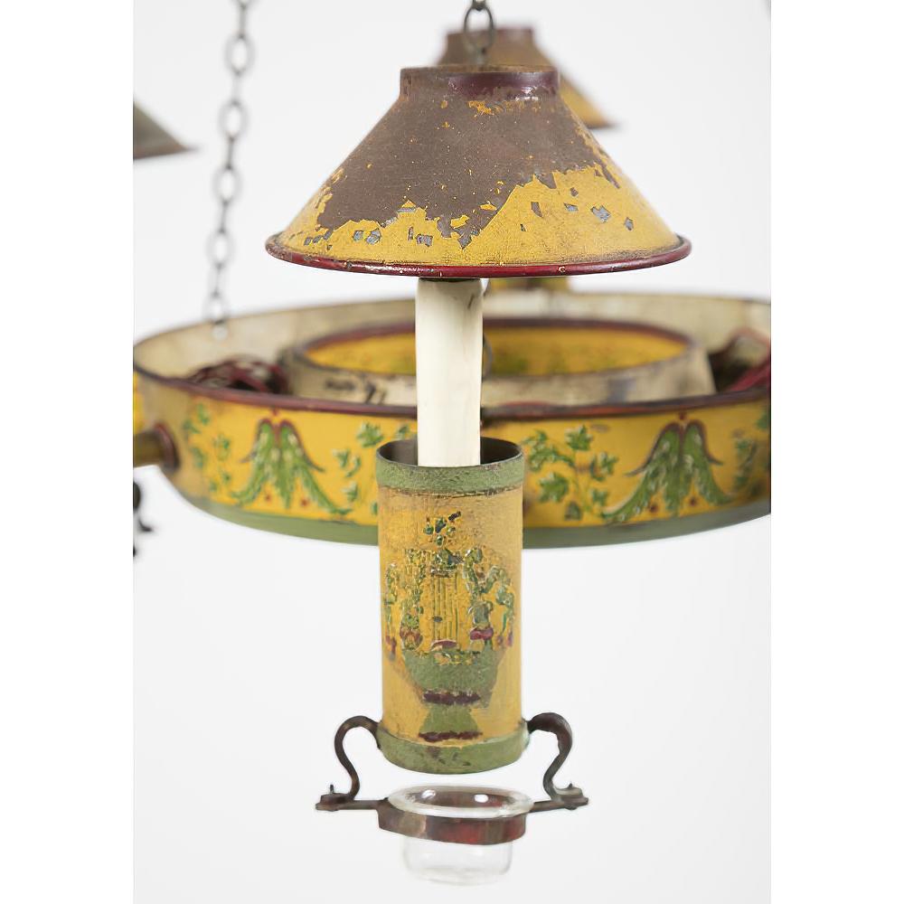 North American Painted Tole 6-Light Chandelier