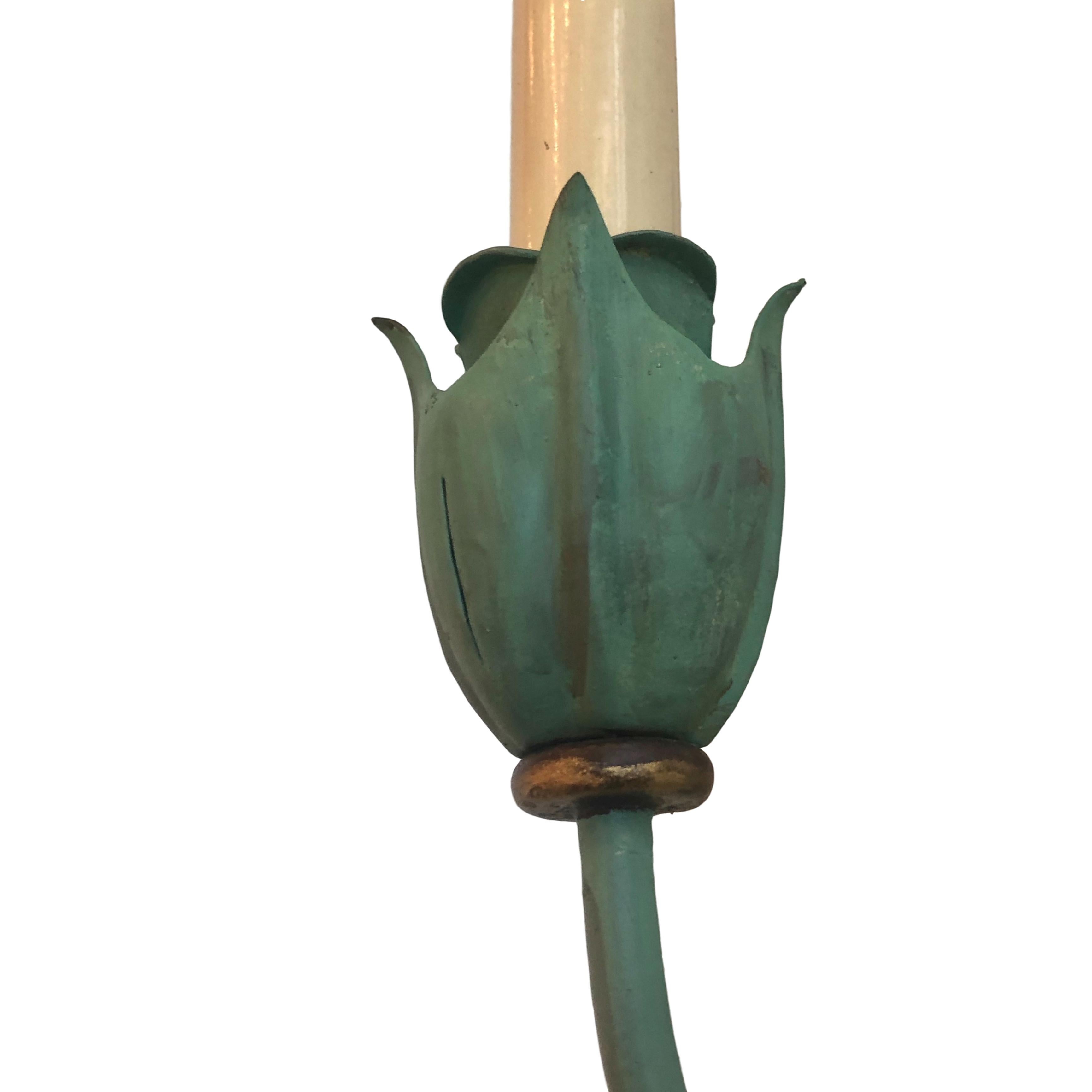 Painted Tole Single Light Sconces In Good Condition For Sale In New York, NY
