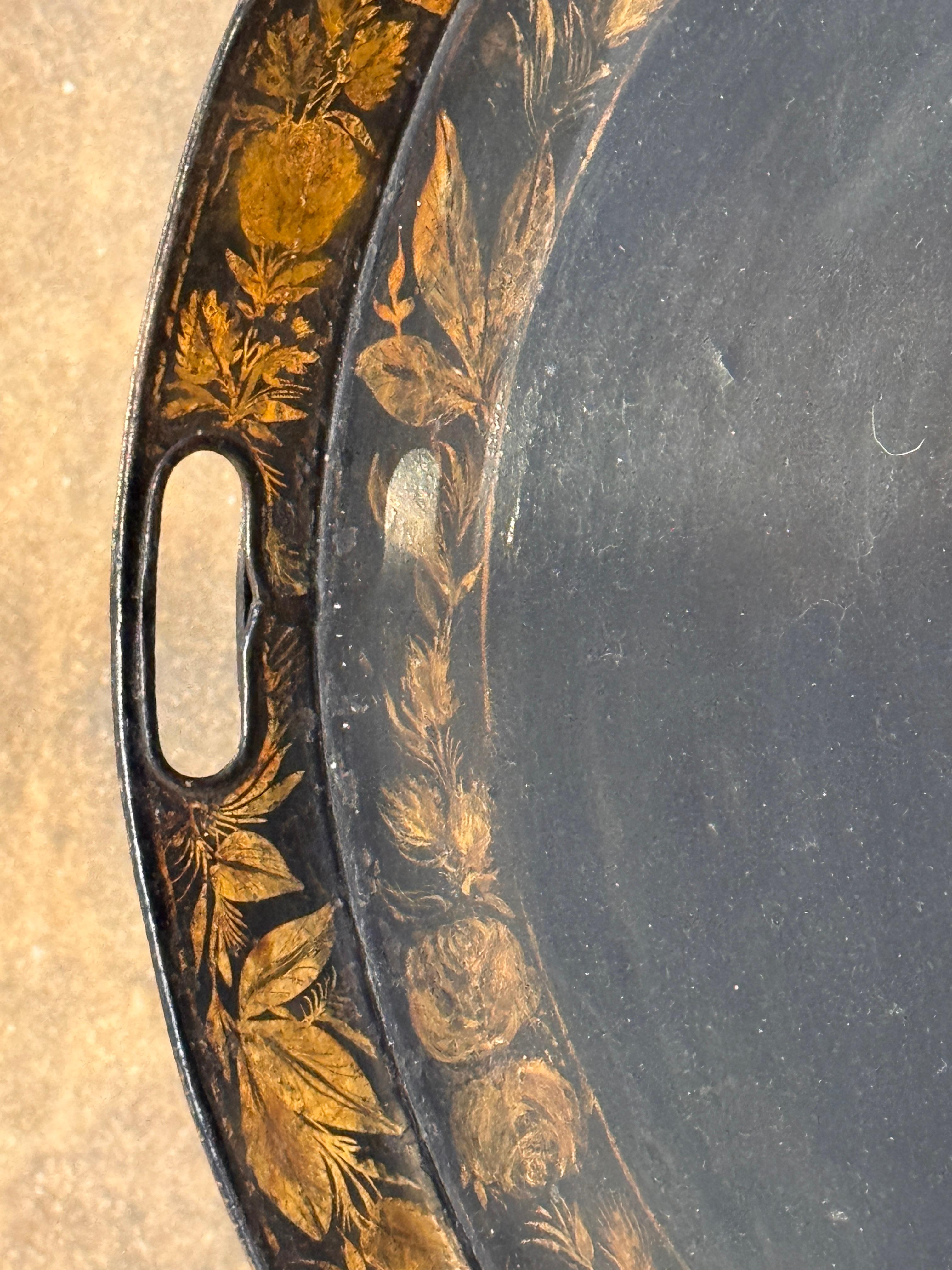 Painted Tole Tray on Stand For Sale 5