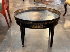 Painted Tole Tray on Stand