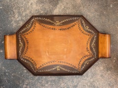 Painted Tole Tray with Pierced Gallery and Scroll Handles