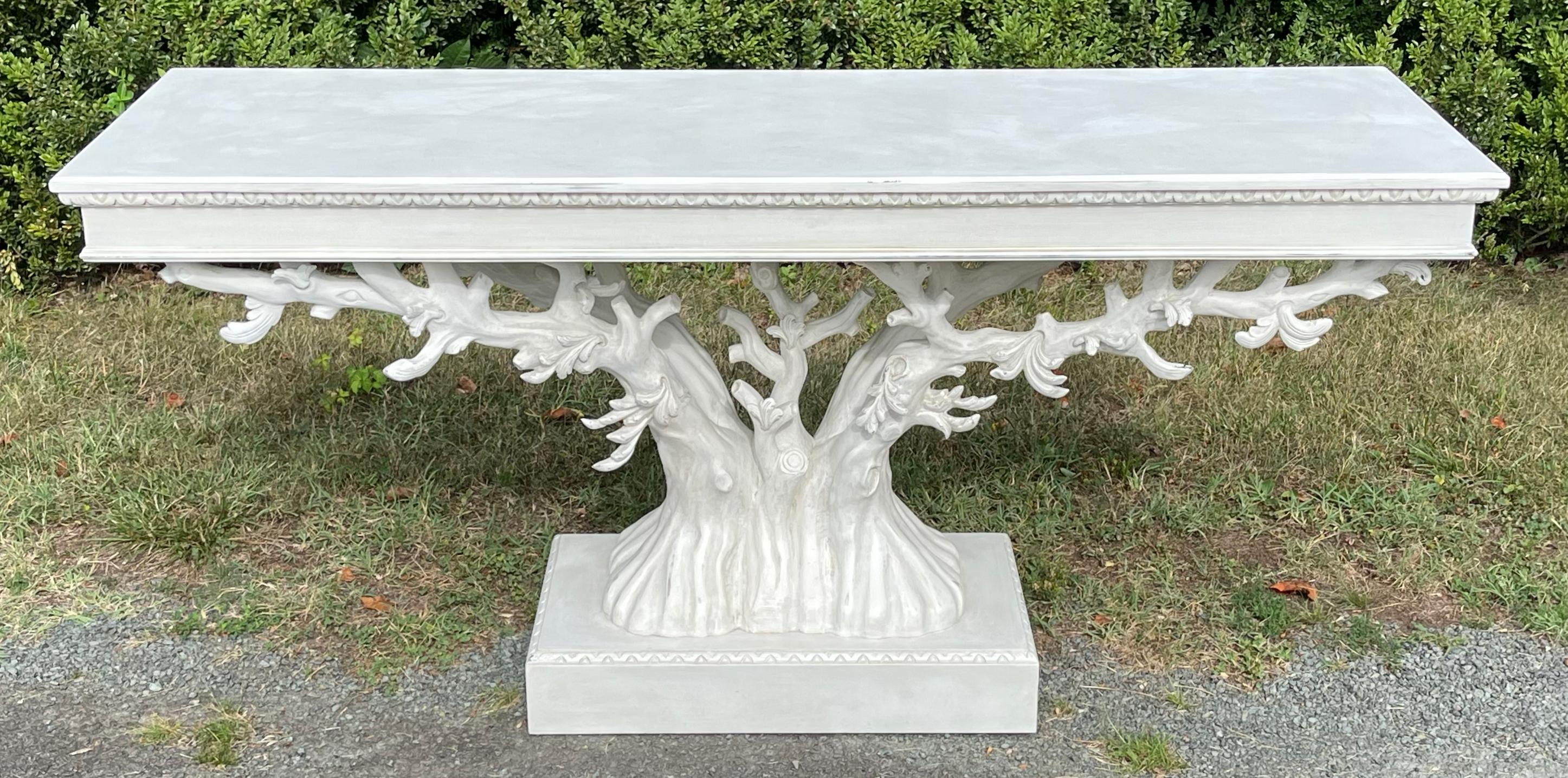 Painted Tree Form Console Table In Good Condition In Kilmarnock, VA