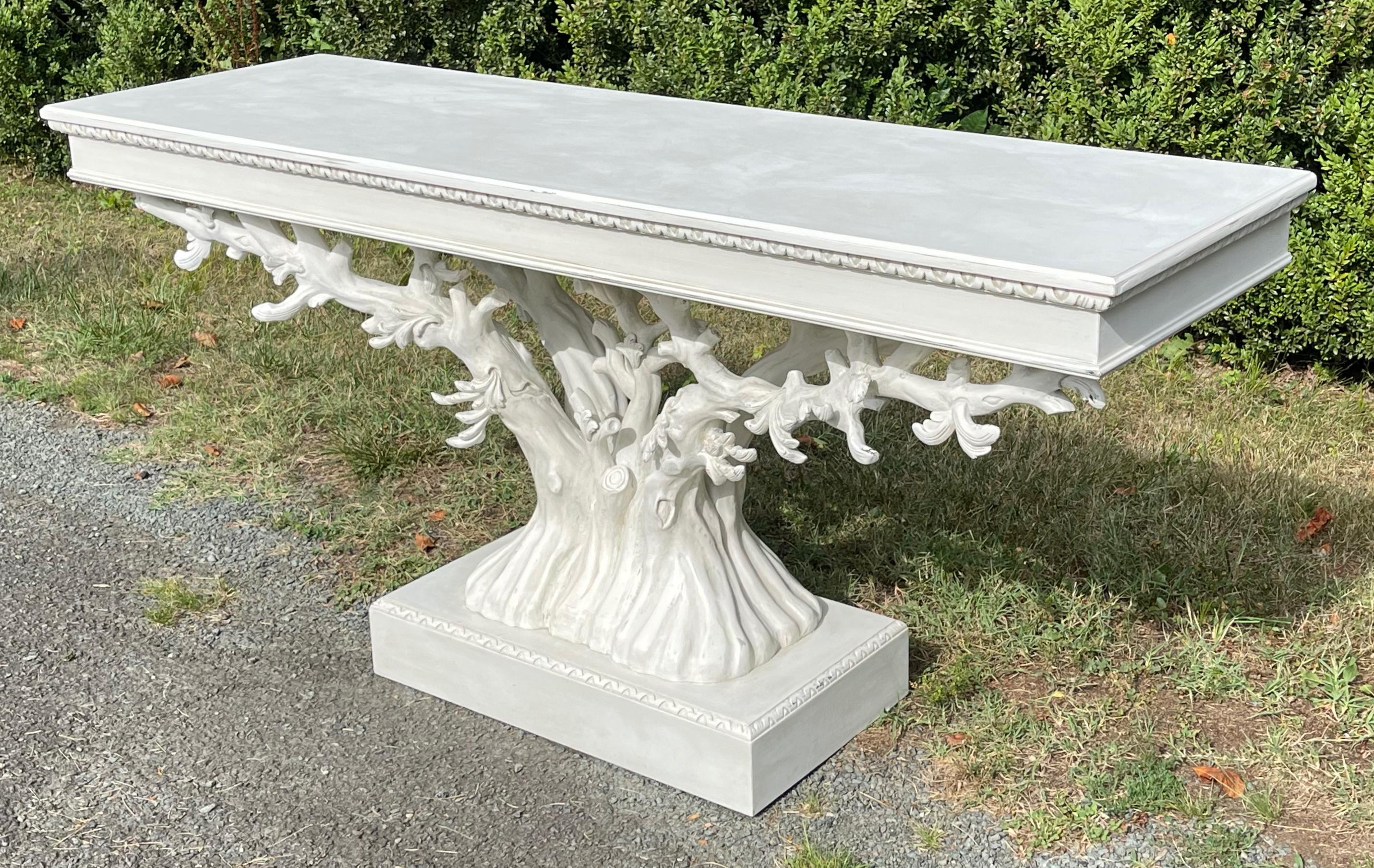 Late 20th Century Painted Tree Form Console Table