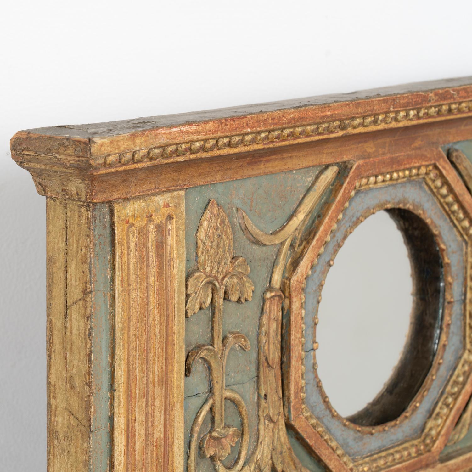 Painted Trumeau Mirror, Sweden circa 1820-80 For Sale 4