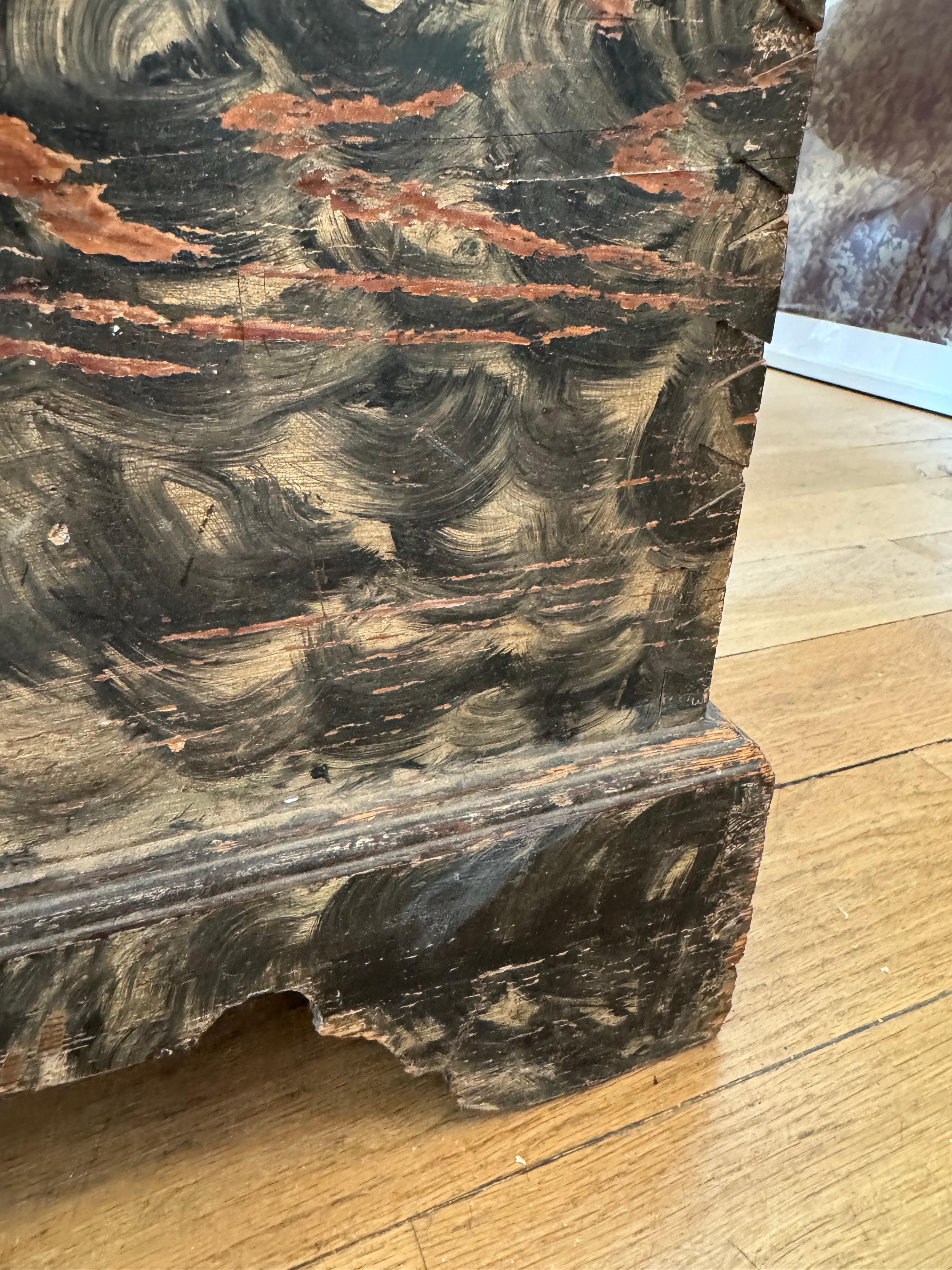 Beautiful blanket chest with carved detailing 