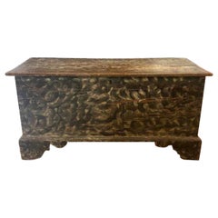 Painted Trunk with Leaf Motif