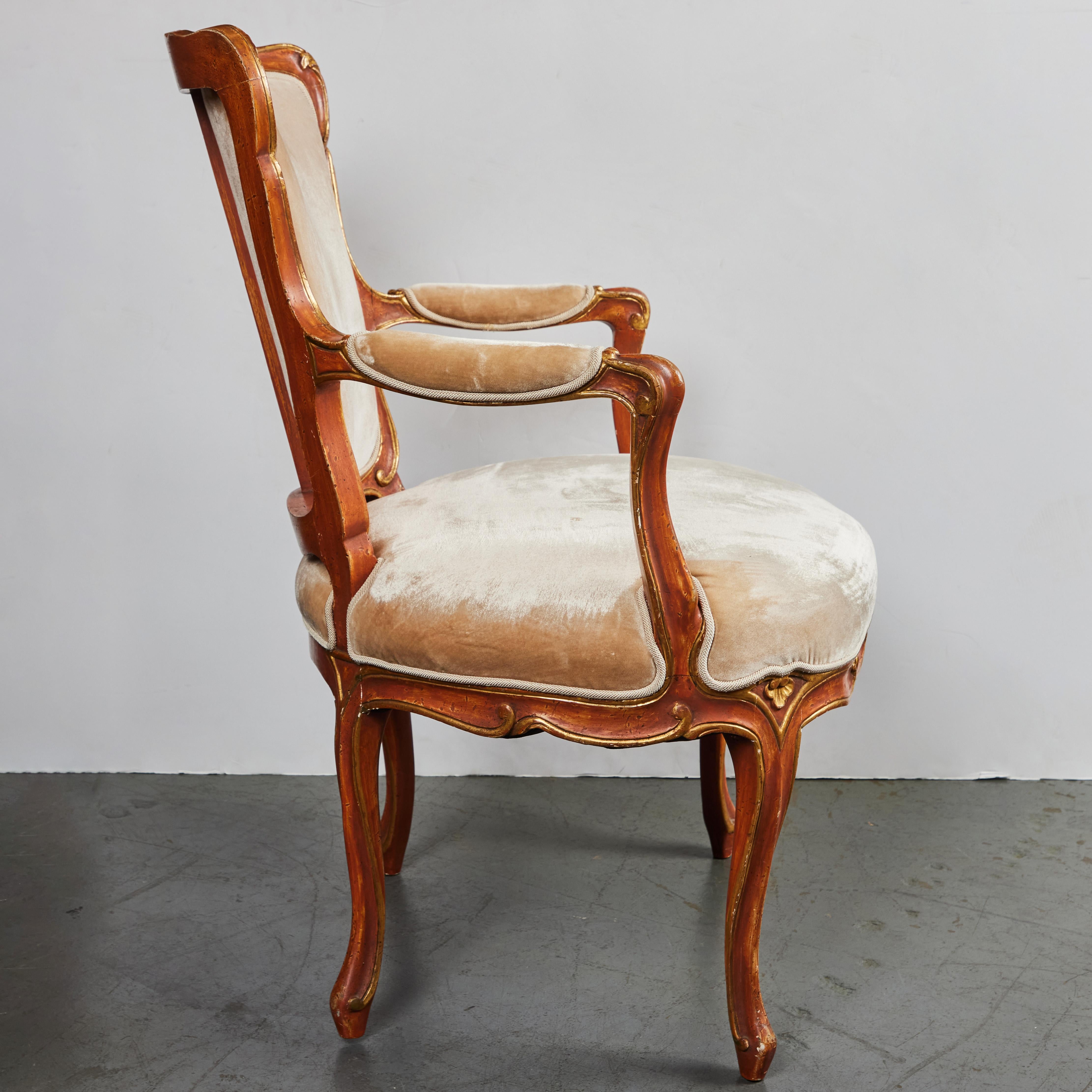 19th Century Painted Venetian Armchair For Sale