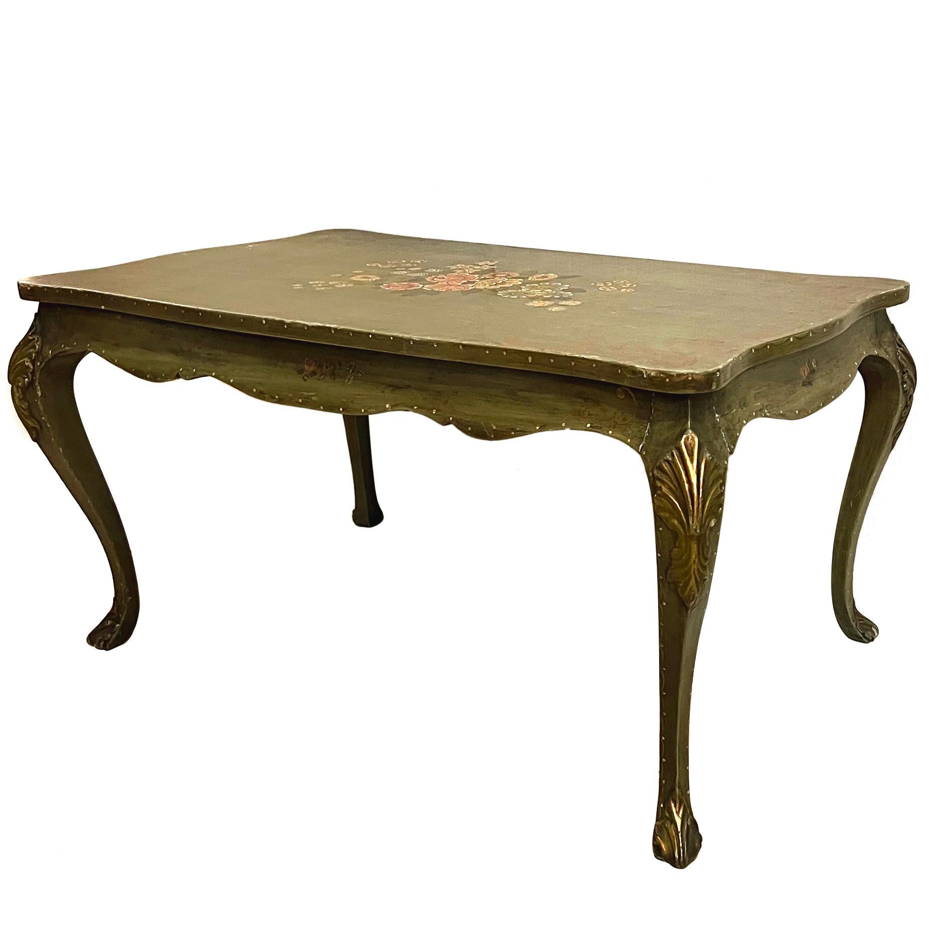 A circa 1920s Italian painted wood coffee table.

Measurements:
Height: 17.75
