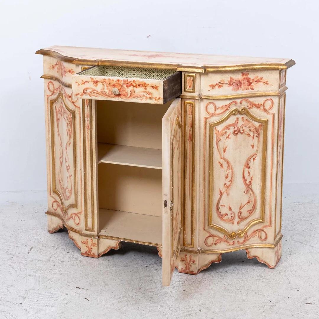 Painted Venetian Florentine Style Credenza For Sale 6