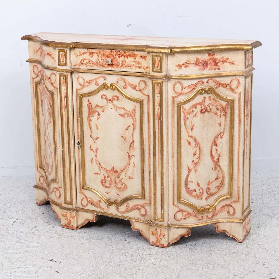Painted Venetian Florentine Style Credenza For Sale 7