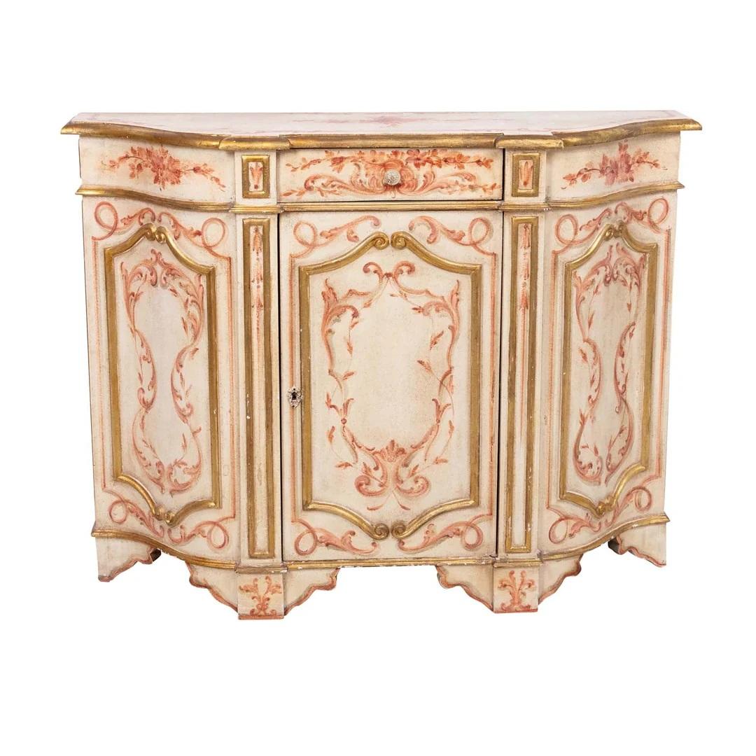 Painted Venetian Florentine Style Credenza For Sale 8