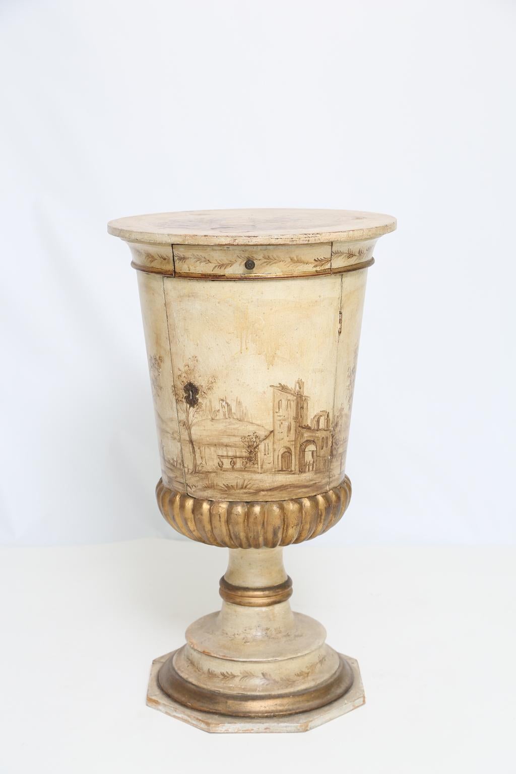 Painted Venetian Pot Stand Pedestal Table In Good Condition In West Palm Beach, FL