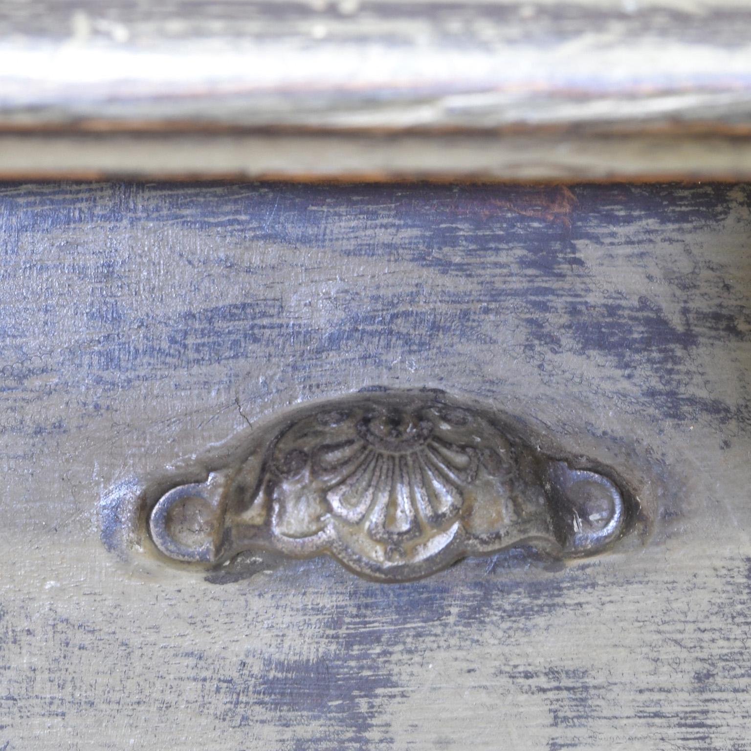 Painted Antique Victorian Store Counter with Zinc Top, England, circa 1880 8