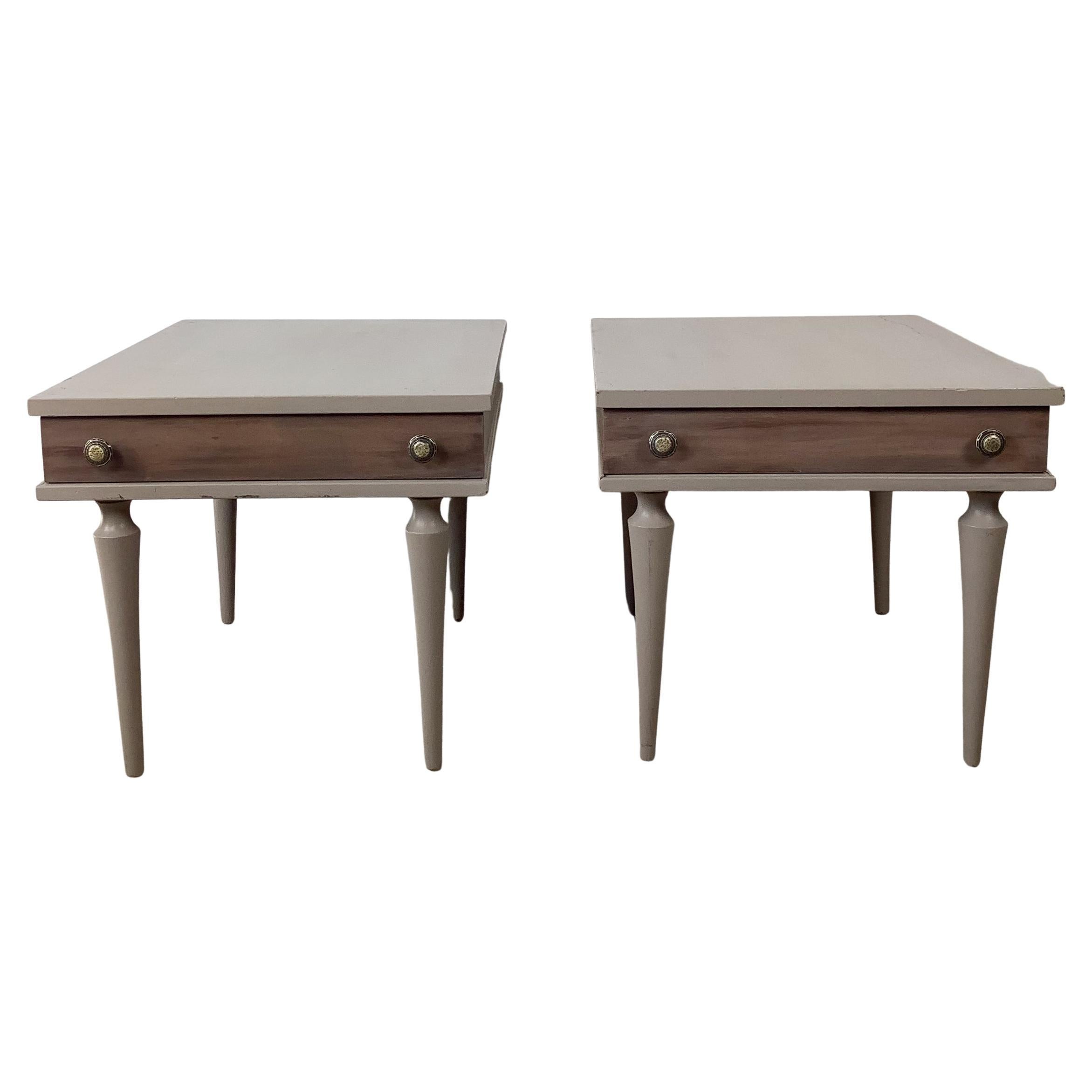 Painted Vintage American of Martinsville Bedside Tables, Matching Pair