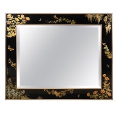 Painted Wall Mirror by T. Uandyke for La Barge, 1985