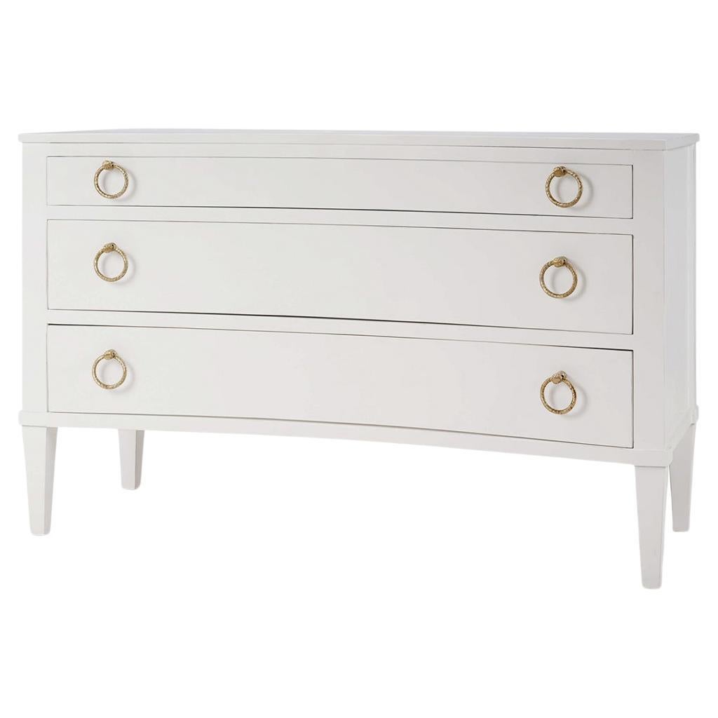 Commodo Neo Classico Incurvo in bianco verniciato