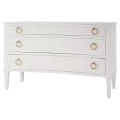 Painted White Neo Classic Incurved Commode