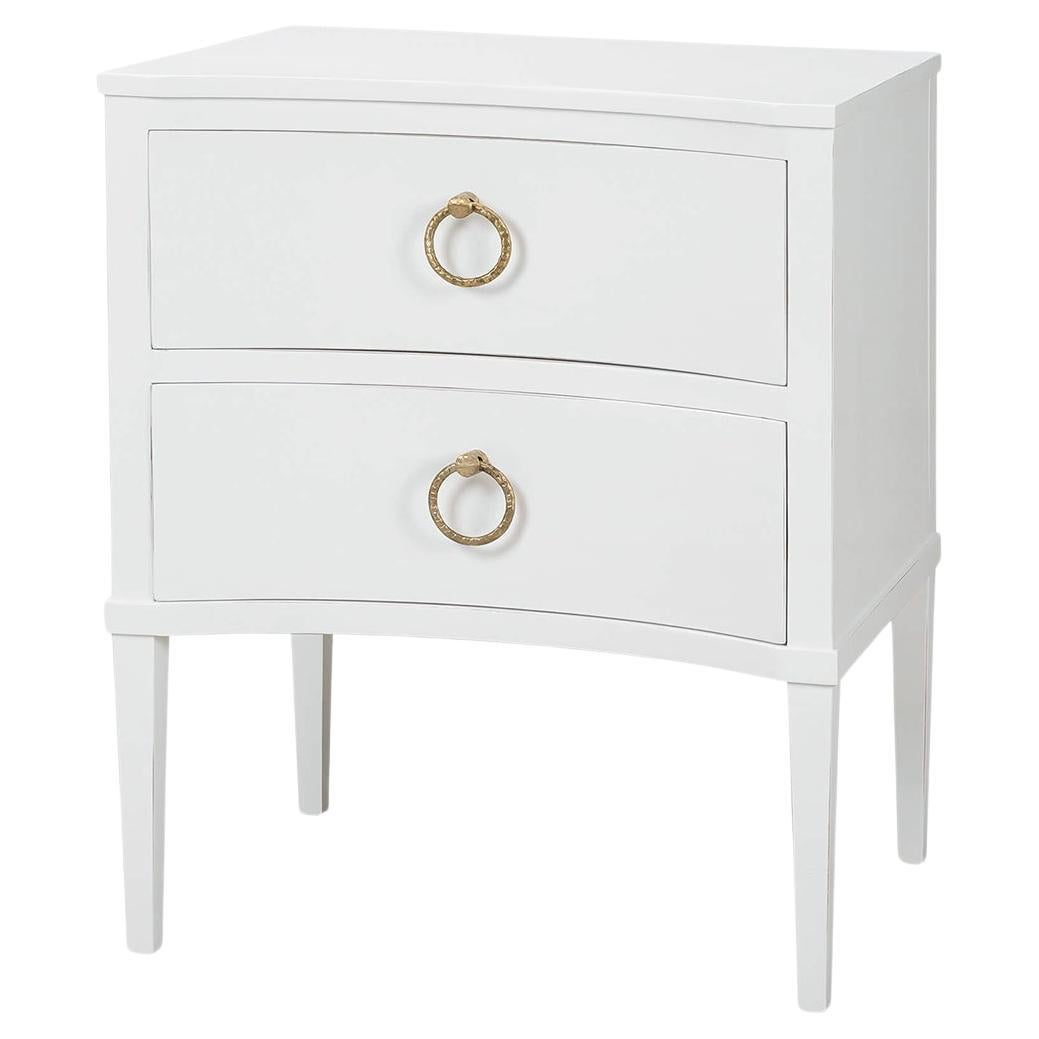 Painted White Neo Classic Incurved Nightstand