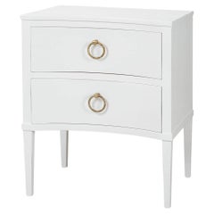 Comodino Neo Classico Incurvato Bianco Verniciato