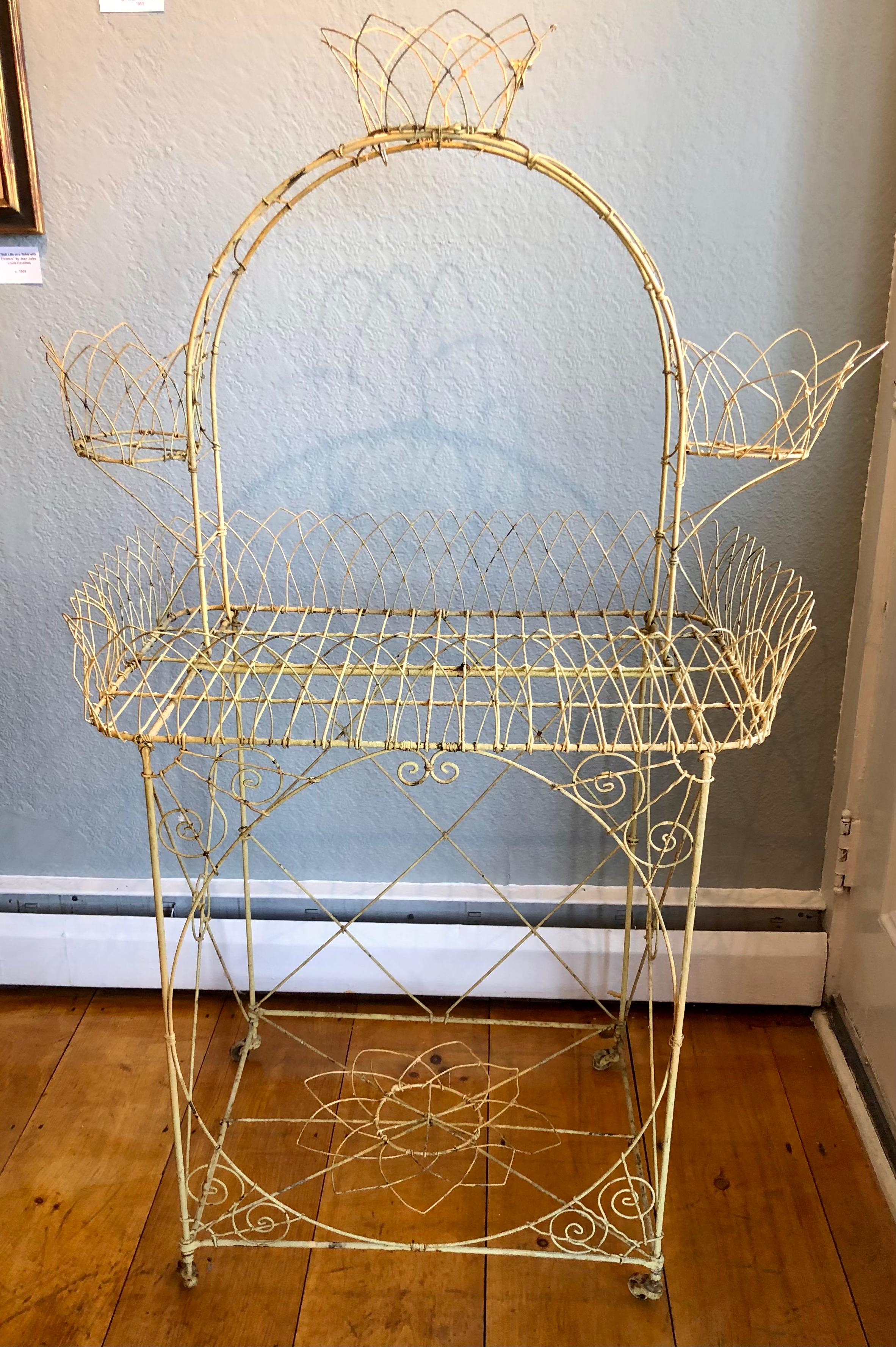 North American Painted Wire Victorian Plant Stand